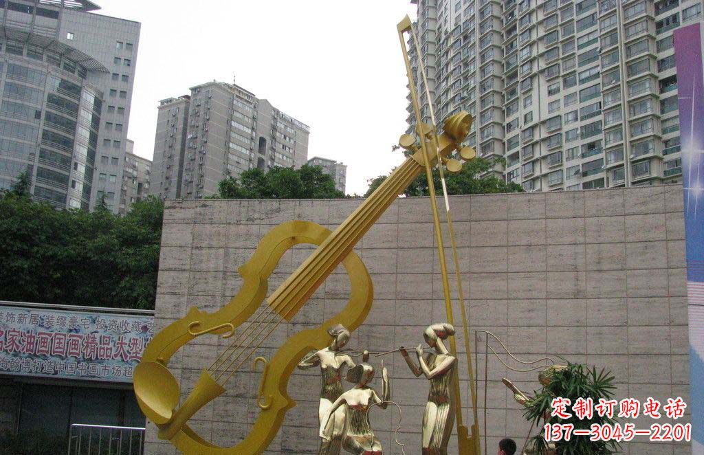 云南不锈钢演奏大提琴雕塑