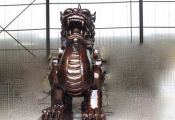云南来自古老文化的獬豸铜雕
