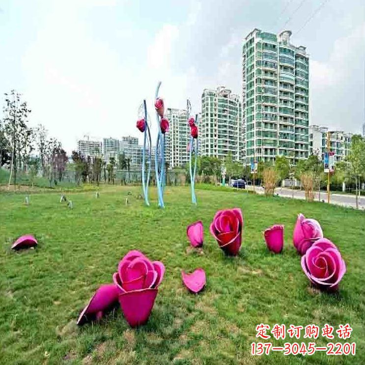 云南中领雕塑不锈钢玫瑰雕塑