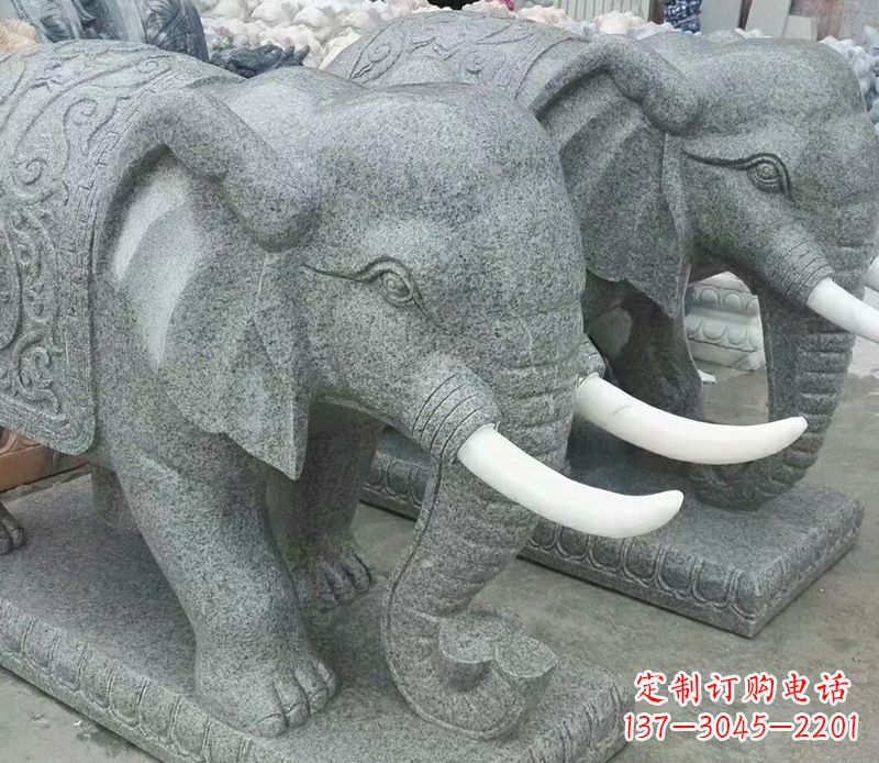 云南象征力量的大理石大象雕塑