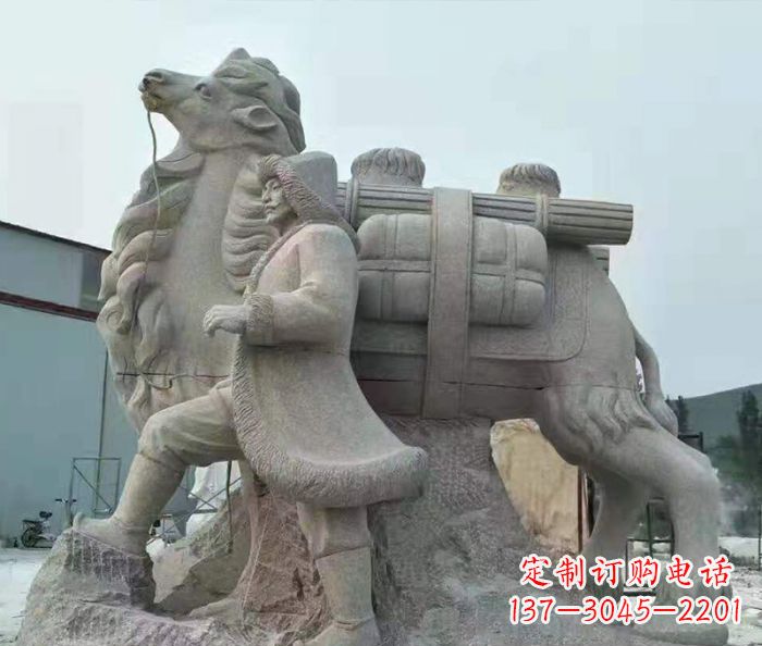 云南精致精美的大理石骆驼石雕
