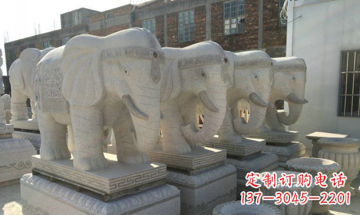 云南缅甸大理石缅甸大象雕塑