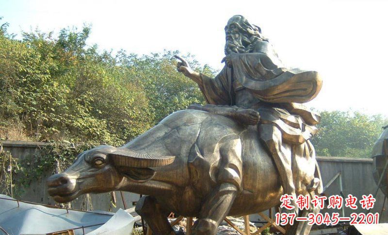 云南中领雕塑艺术精美大型老子骑牛景观雕塑