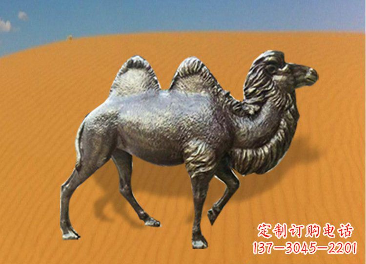 云南公园装饰精美铜骆驼雕塑