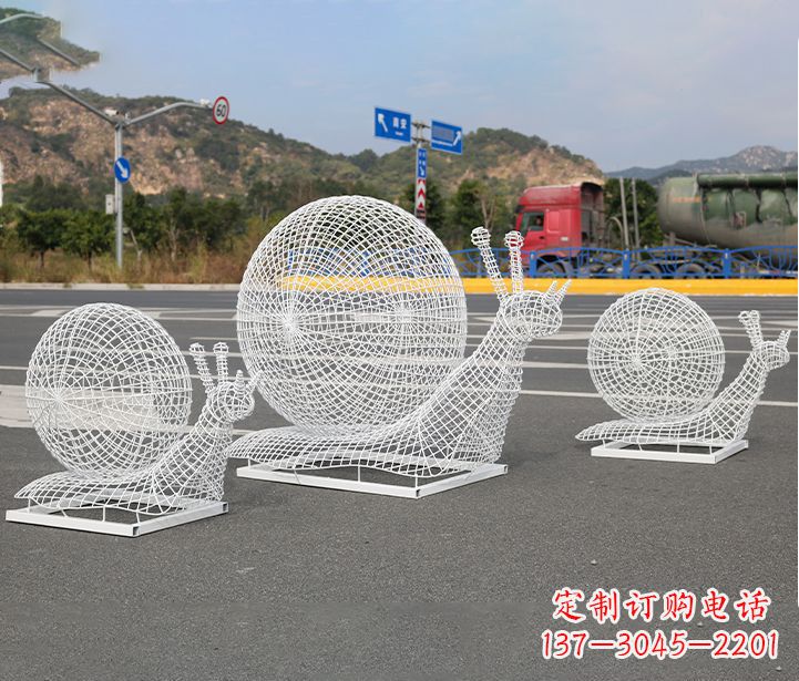 云南公园蜗牛镂空不锈钢雕塑