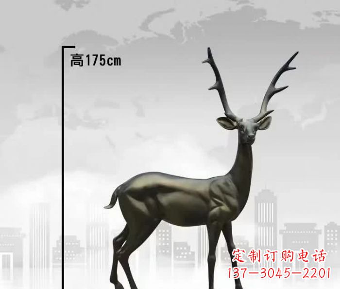 云南公园小鹿铜雕 (3)