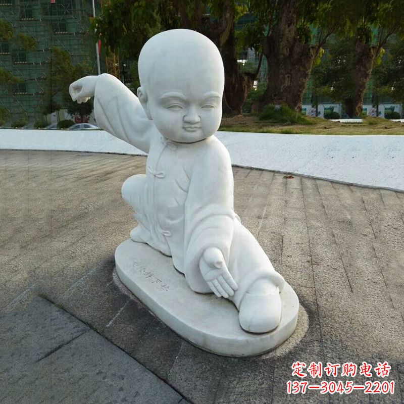 云南瑞士艺术家精美制作的和尚汉白玉石雕塑