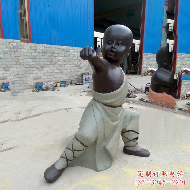 云南精致和尚铜雕塑