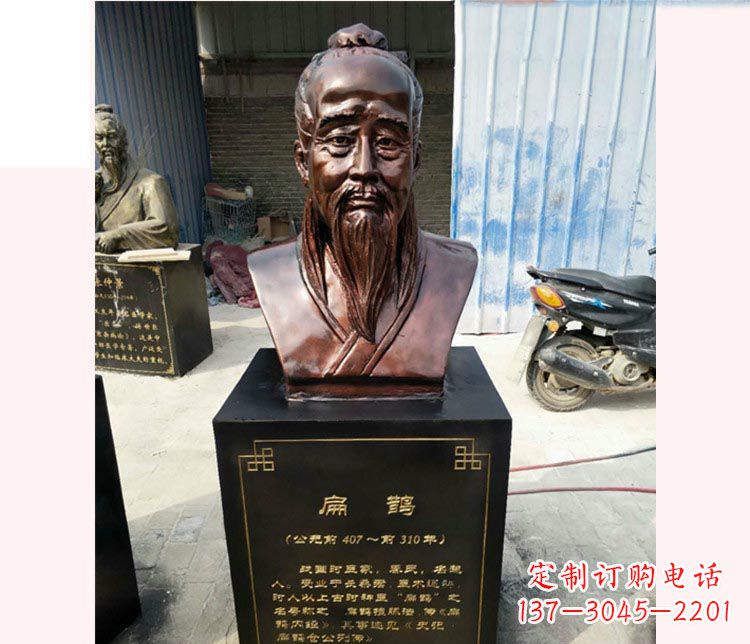 云南古代名医扁鹊胸像铜雕