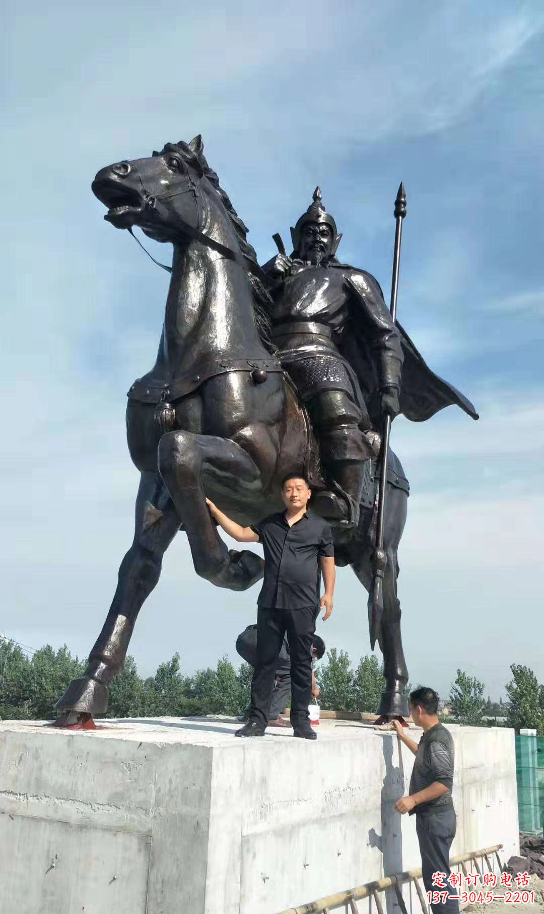 云南古代骑马将军铜雕 广场人物雕塑