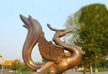 云南纯铜铸造的四灵之朱雀雕塑