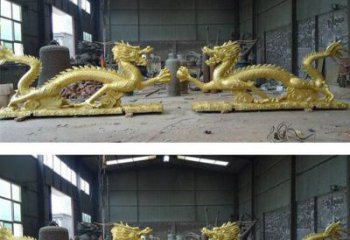 云南古典传统双龙戏珠铜雕塑
