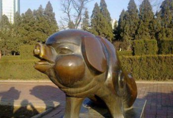 云南定制公园猪铜雕