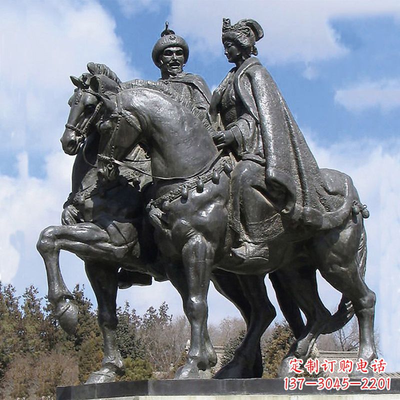 云南古代风采:王昭君骑马雕塑