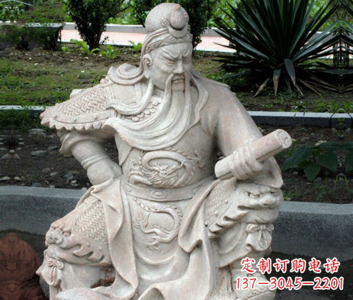 云南中领雕塑:经典古典关公石雕