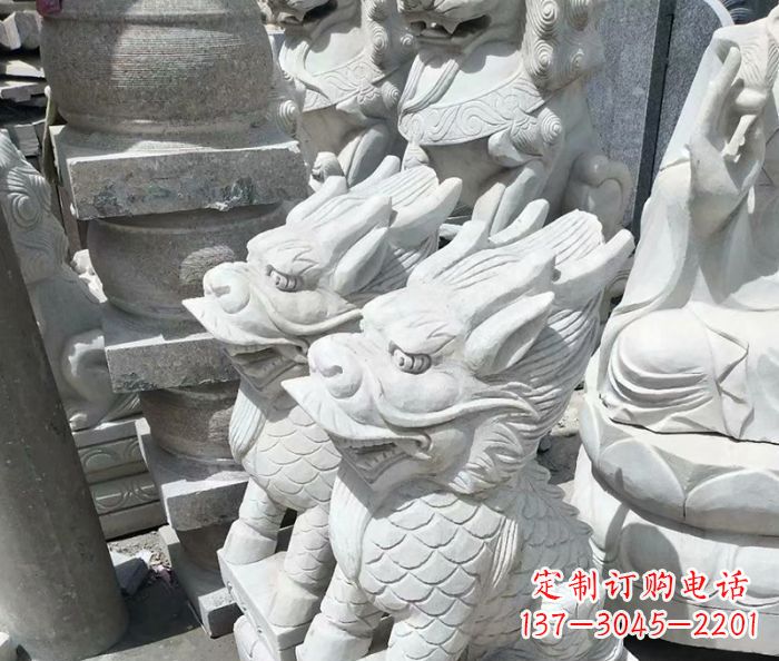 云南传统工艺,精细做工,古代神兽大理石麒麟石雕高端定制