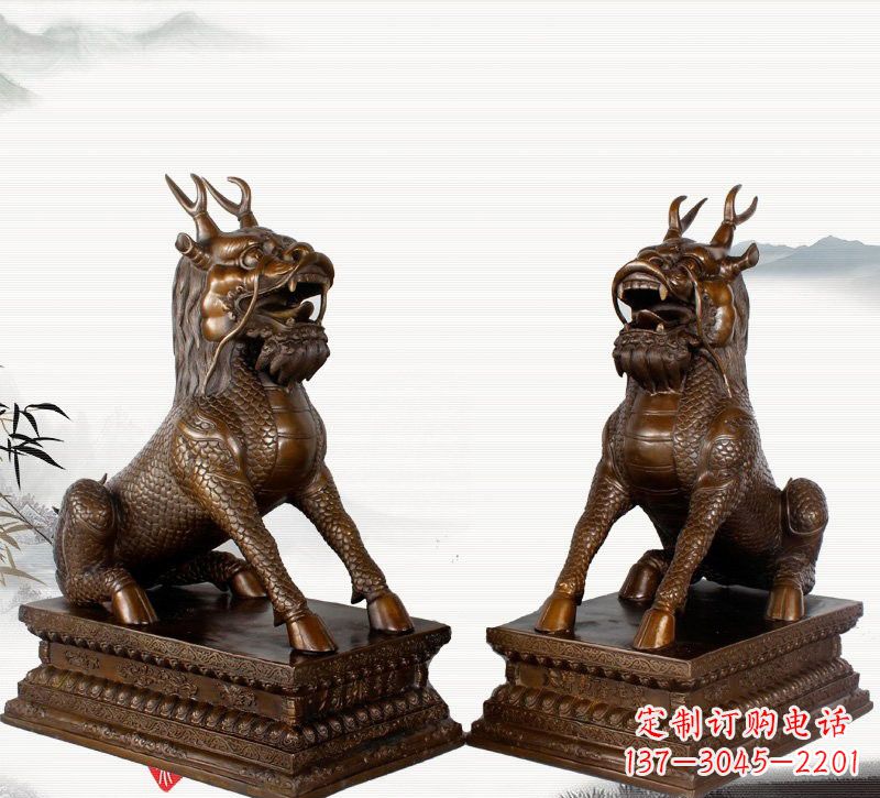 云南古典神麒麟铜雕,馥玉臻品