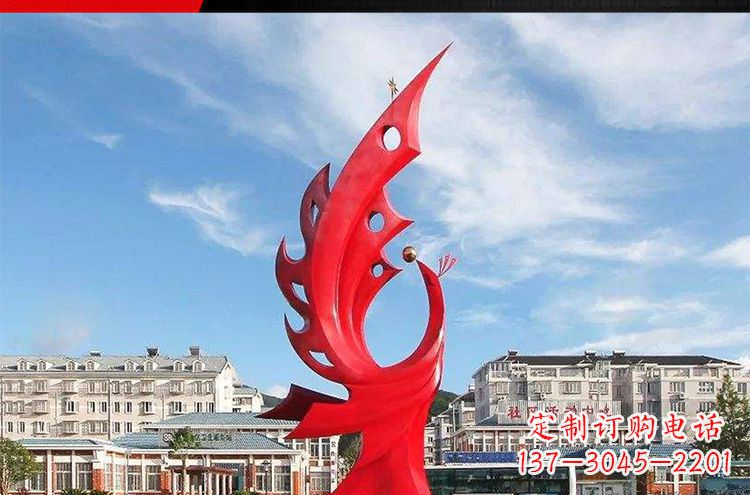 云南高雅大气的不锈钢凤凰雕塑