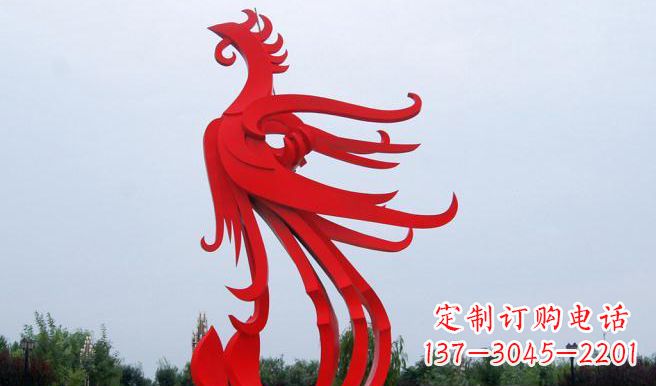 云南中领雕塑制作的精美不锈钢凤凰雕塑