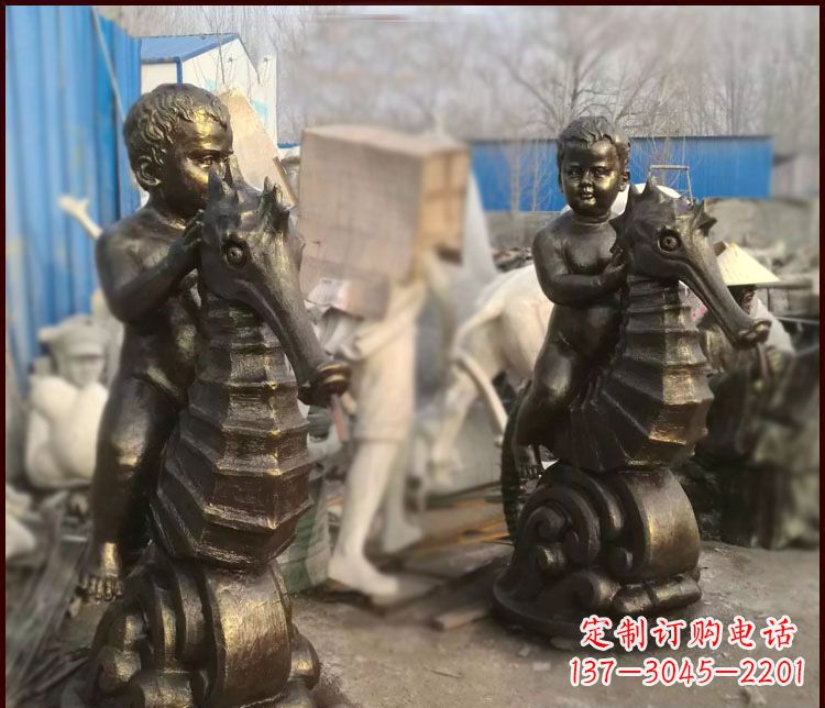 云南海马公园铜马雕塑-专业定制,艺术精致