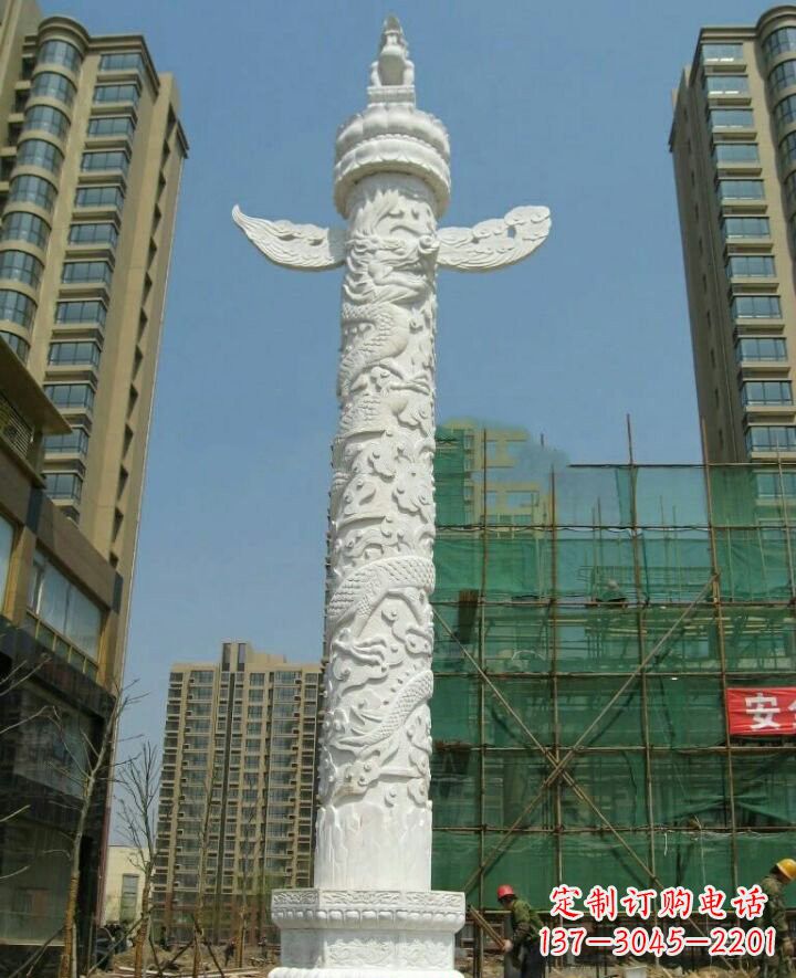 云南汉白玉华表雕塑,精致美观、质量一流