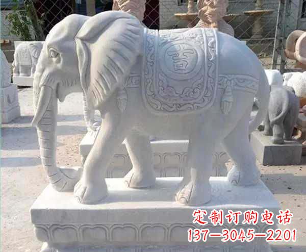 云南汉白玉吉祥如意招财镇宅大象石雕_1