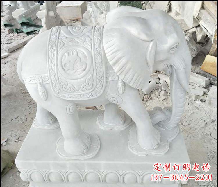 云南汉白玉吉祥如意门口招财镇宅大象石雕