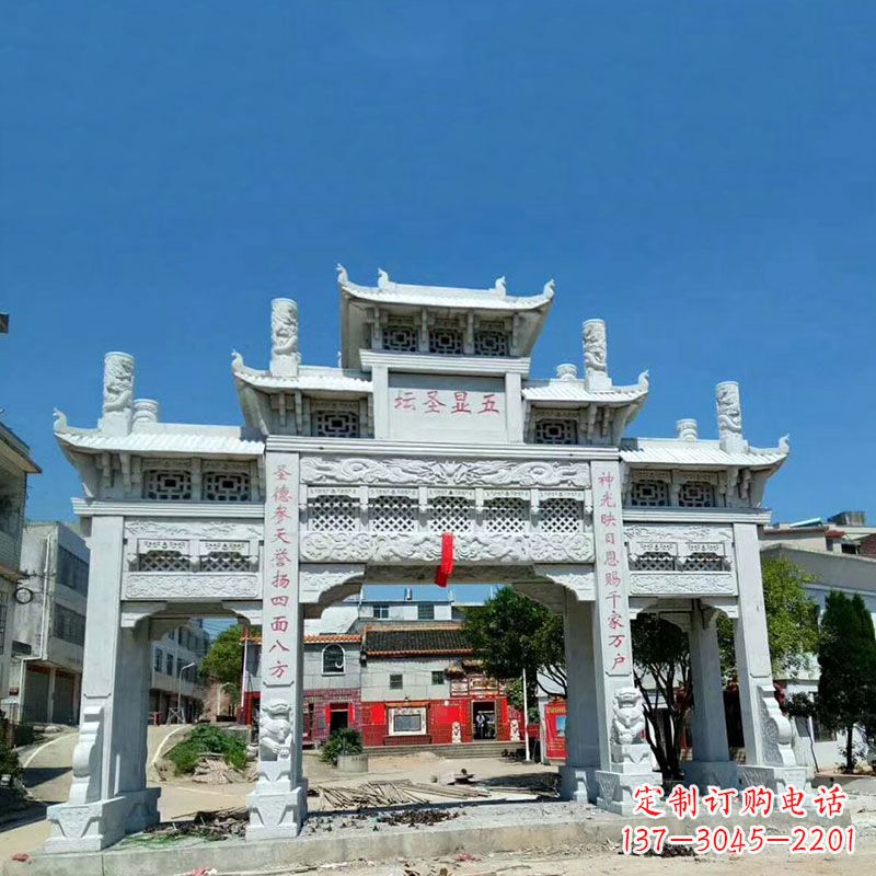 云南全新定制石牌坊雕塑,为您的寺院注入历史文脉