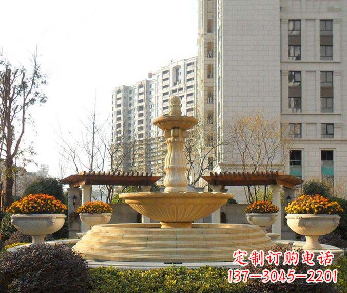 云南户外多层喷泉石雕 (2)
