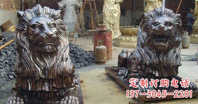 云南汇丰铜狮子雕塑,令人叹为观止