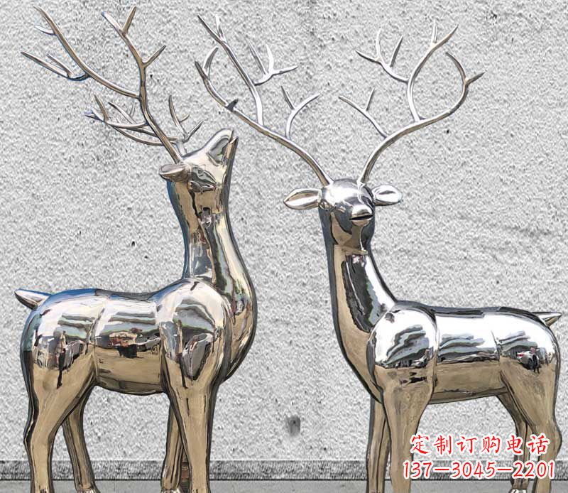 云南镜面不锈钢小鹿雕塑