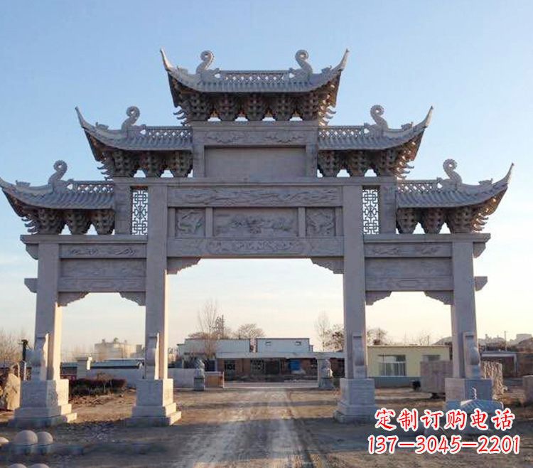 云南传承创新,老石牌坊雕塑定制