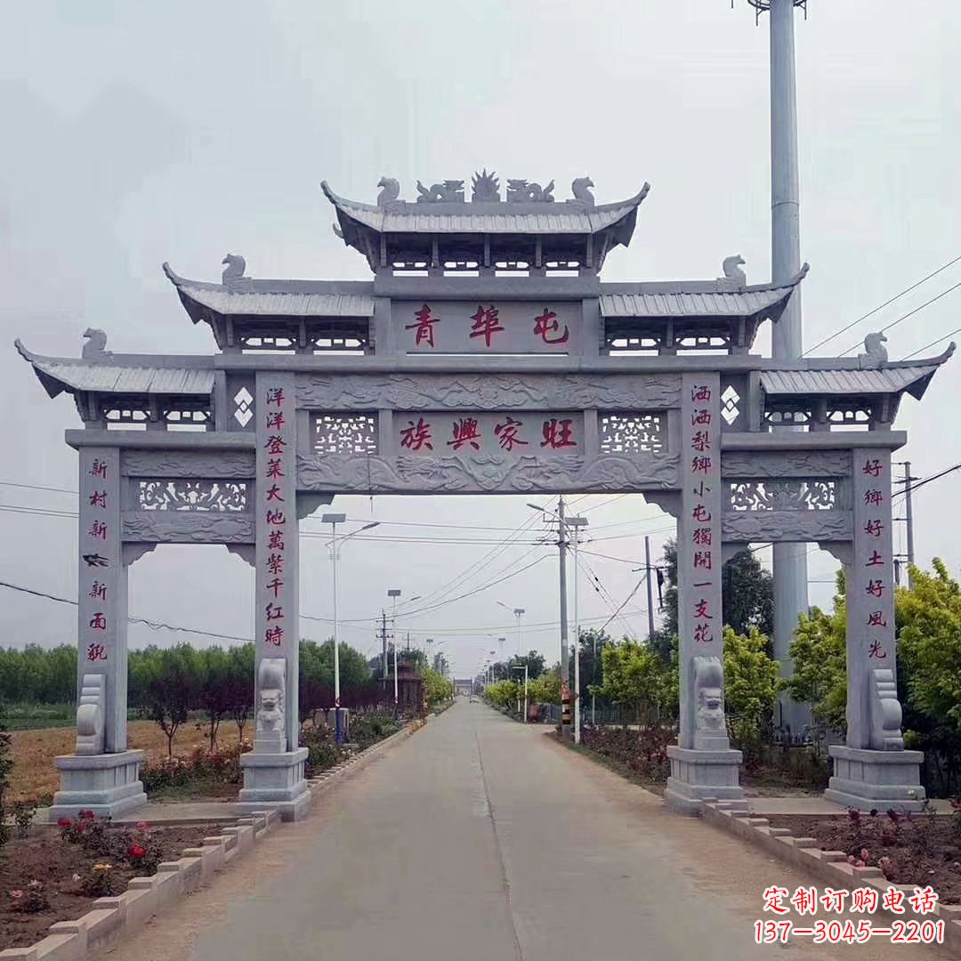 云南精致牌坊雕塑，精美式微精致