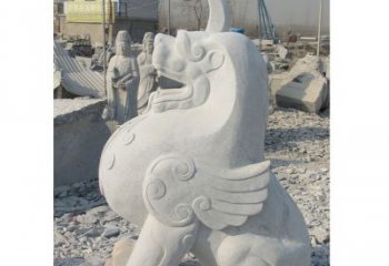 云南汉白玉独角兽石雕，精美细腻，魅力无穷