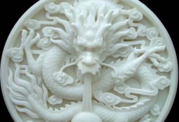 云南汉白玉雕刻龙头摆件，悠然吟诗引领风尚