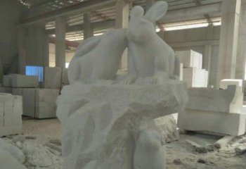 云南精美的中国古典生肖兔雕塑