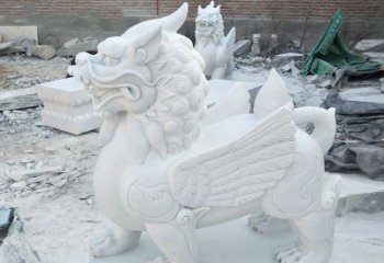 云南品质卓越的汉白玉独角兽雕塑