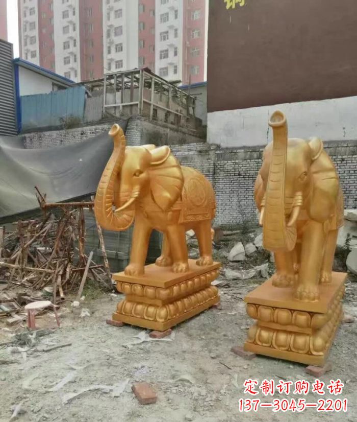 云南大象雕塑,传递招财福利