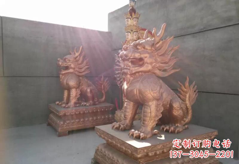 云南麒麟铸铜雕塑222