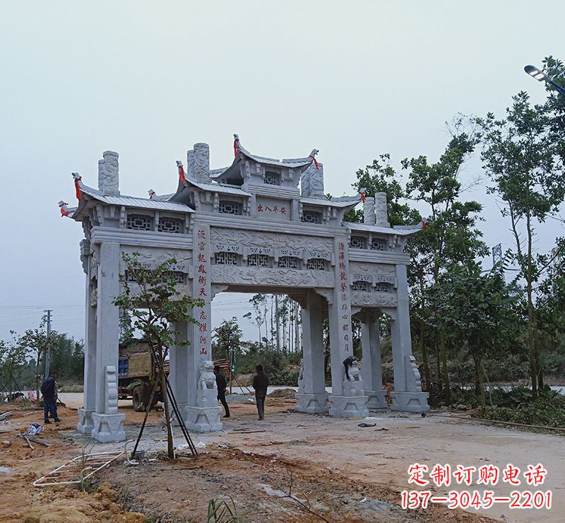 云南领雕塑专业定制仿古牌坊雕塑，拥有多年专业…