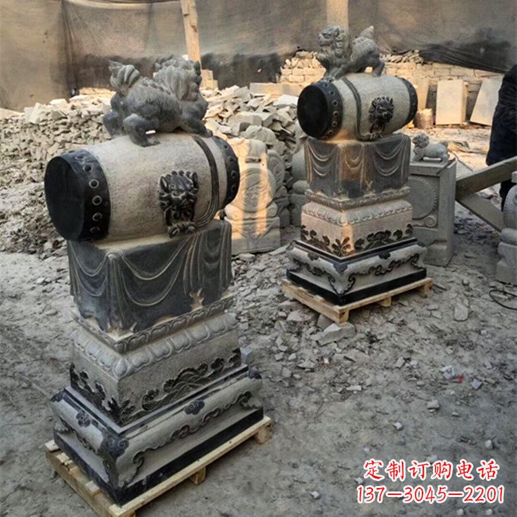云南定制大象雕塑石雕门墩，传承中国古典文化