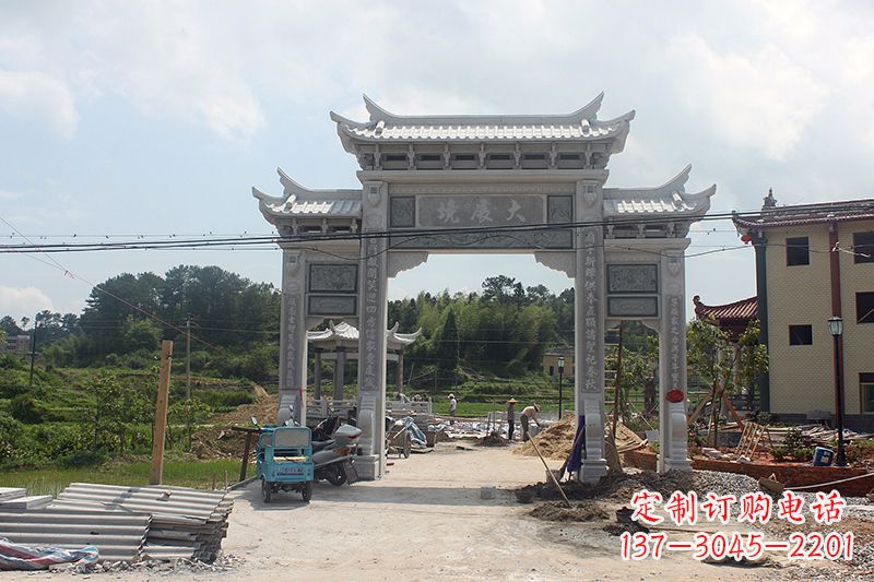 云南中领雕塑：牌坊浮雕墙仿古雕塑工艺