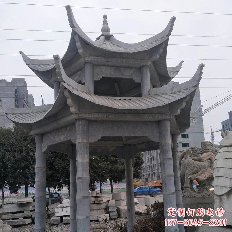 云南双层八角石雕凉亭