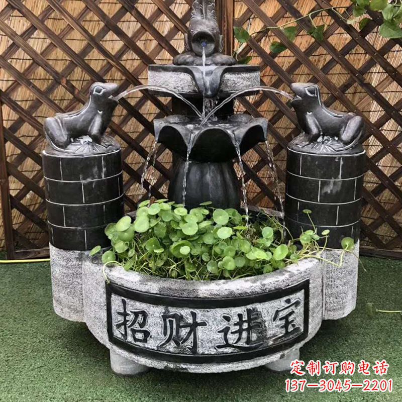 云南双层喷泉石雕
