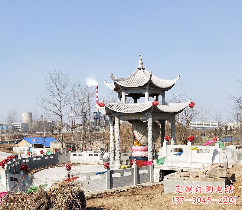 云南双层石凉亭石雕 (2)