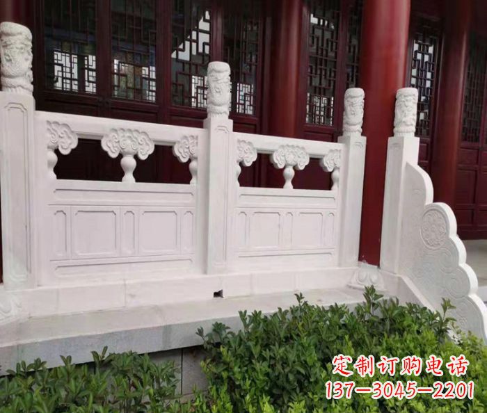 云南寺庙景观汉白玉石浮雕栏板 (3)