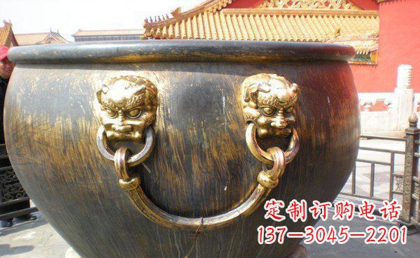 云南寺庙水缸铜雕 (3)