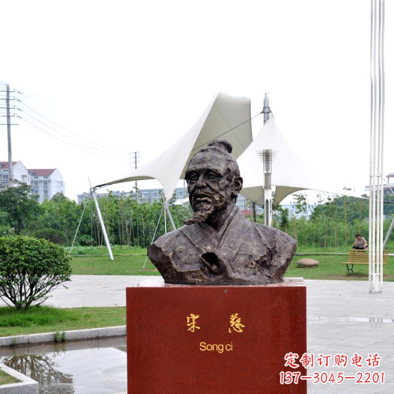 云南宋慈铸铜头像雕塑-古代十大名医园林广场人物雕塑
