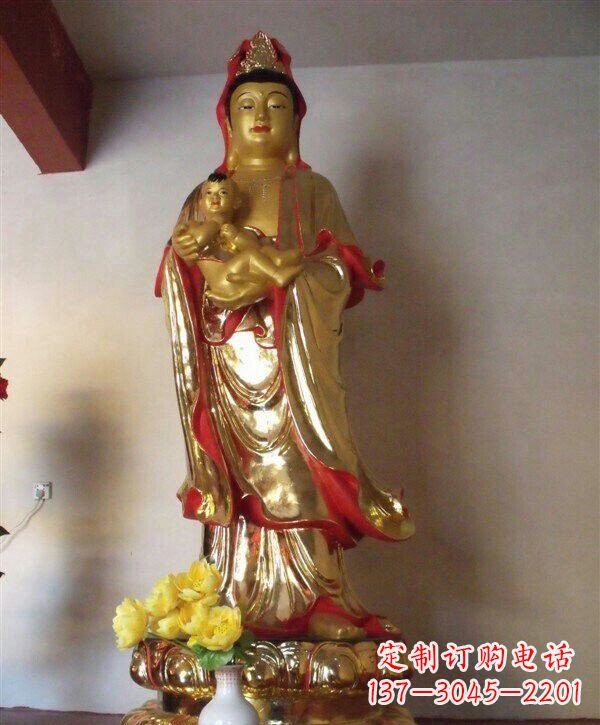 云南送子观音铜雕 (2)