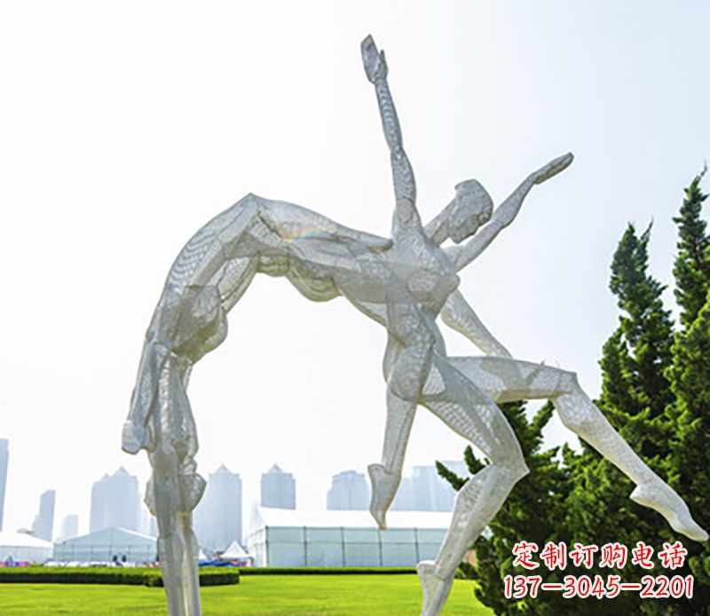 云南体操运动员不锈钢雕塑